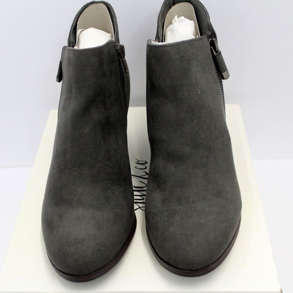 Style Co Masrinaa Block-Heel Ankle Boot Granite 8M